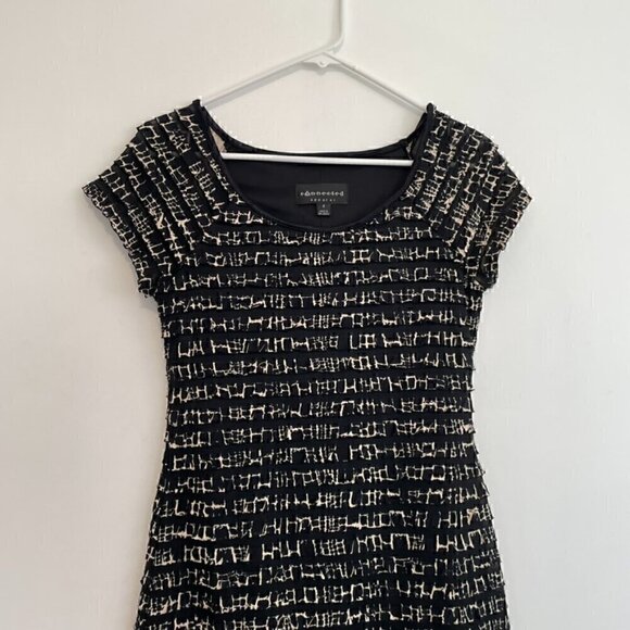 CONNECTED APPAREL Black Beige Giraffe Leopard Animal Tiered Ruffle Sheath Dress - Picture 2 of 10